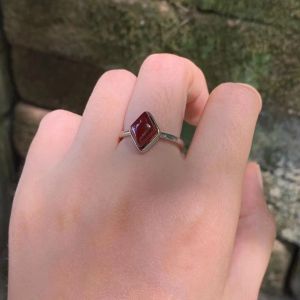 MM Natural garnet Ring Adjustable Female Heart ring Jewelry for Women Gift Wholesale High Quality Vintage Fine