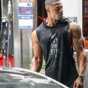 Abbigliamento da palestra di marca da uomo bodybuilding con cappuccio con cappuccio con cappuccio di cotone senza maniche felpa da fitness wlitness worthing tops sportswear tops 240513