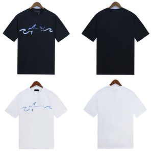 남성 T 셔츠 그래픽 티 여름 모노그램 서명 디자인 인쇄 남자 캐주얼 승무원 목 느슨한 헤비급 바디 셔츠