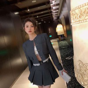 Women's Suits & Blazers Mm24 Fashionable Printed Letter Temperament College Style Suit Jacket+pleated Skirt Set