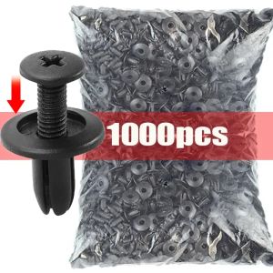 1000pcs 8mm Plastic Rivets Fasteners Screw Car Bumper Fender Black Rivet Car Fastener Clips for Toyota Focus Kia Nissan Yamaha