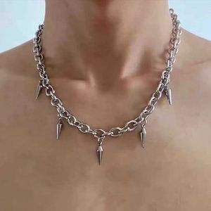 Pendant Necklaces Punk Aesthetic Stud Necklace Men Choker Cool Accessories Hip Hop Women Necklace Egirl Pendant Necklace Decoration Gift Wholesale Q240525