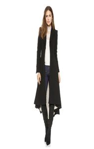 Long Wool Coat Women Dovetail Lapel Office Wear Plus Size Winter Warm Skinny Ladies Simple Elegant9837506