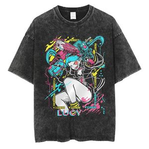 Cyber ​​Punk Lucy T Shirt Designer Future Sense of Sight Style Tshirt Y2K High Street Hip Hop Men Women Overdimased Tees Cotton 240518