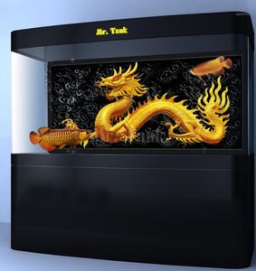 Аквариум -плакат аквариума на заказ с самостоятельным громким драконом ПВХ рыбные акка
