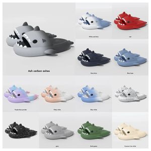 New Luxury Slippers Summer 2024 Designer Shark Sliders Men Women Slides Pink Blue Memory Foam Sandals Soft Thick Cushion Slipper Cloud Indoor Outdoor