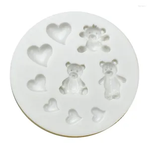 Baking Moulds Chocolate Fondant Mould Candy Molds Gadgets Bear & Hearts Shaped Dropship
