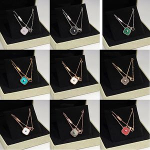 1 motif flower inlaid diamond pendant necklaces designer for women 925 sterling silver plated 18k gold four leaf clover necklace mother of pearl fine jewelry gift