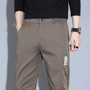 Męskie spodnie Summer Casual Elastyczna marka marki Business Fashion Mężczyzna szary khaki miękki rozciąganie lyocell tkanina do noszenia spodni
