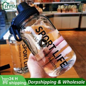 Butelki z wodą kreatywne butelki napój szklany do biwakowania wędrówki do sportu sporty przenośne naczynia napojów ekologiczne ekologiczne