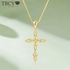 قلادات قلادة tbcyd d vvs1 جميع قلادات القلادة المموز للنساء تمر اختبار الماس 925STERLING SIVAL GOLD مطلي 18K سلسلة الرقبة Q240525