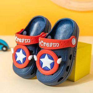 First Walkers Baby Toddler Hole Shoes Kids Beach Slippers Cute Cartoon Print Children Footwear Girls Boys Non-slip Soft Bottom Indoor Sandals Q240525