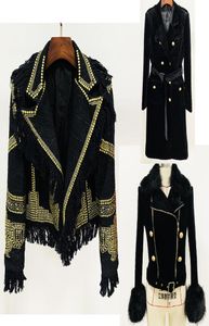 レディースマンメイドウールブレンド女性冬の春のジャケットをコートマンメイドの毛皮のアウターウェアとGの衣装のスリムな形状の大きなバットでスリムな形状