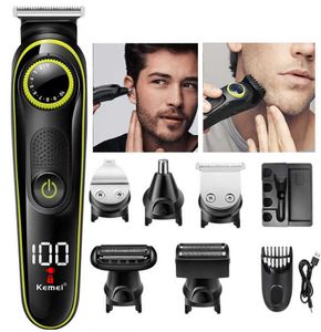 Kemei rasoio elettrico per rasatura del corpo facciale macchina per capelli trimmer per uomini set di toeletta da rasoio barba set naso e trimmer auricolare p08175341368