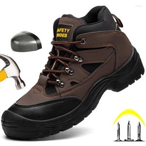 Boots Men Steel Toe Work Safety Shoes Anti-Smash Anti-Punctur Facual respirável Casual Sneaker Evite Piercing Protective