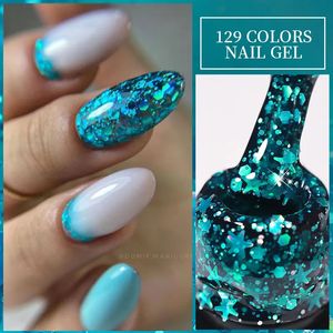 LILYCUTE Glitter paljetter UV GEL nagellack Shiny Spring Summer Color Semi Permanant Soak Off All For Manicure Art Lack 240510