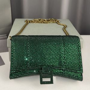 Crinestones łańcuchowa klepsydra Portangka Torba Bag Women luksusowa torebka klasyczny uchwyt na kartę mody Crossbody Logo Logo starzejące się Gold Hardware Wysoka jakość 656050 656050