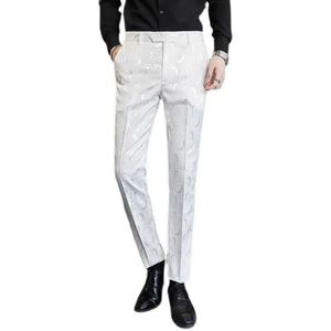 Men's Pants High Quality White Mens Suit Pants wedding Party Dress trousers Men Jacquard Fabric Large Size Pantnes Hombre S-4XL 5XL 6XL Q240525