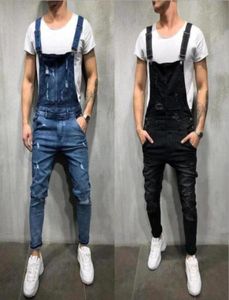 Fashion Mens Ripped Jeans Jumpsuits Street Distressed Hole Denim Bib Overalls For Man Suspender Pants trousers Size S3XL2511512