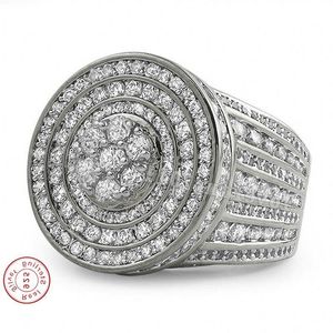 Lüks Majestic Sseation Pave seti 240pcs Diamond 925 STERLING Gümüş Kadın Nişan Düğün Band Ring VQQAX