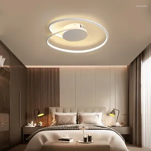 Taklampor Simple Modern LED för levande studie sovrum balkong kök lampa svart vit aluminium kroppsarmaturer