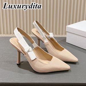 Luxo feminino salto alto sandália renda casual moda 95mm 65mm 13mm de qualidade hight bordous shoes planos de couro de couro real