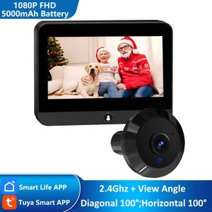 Black Mini 1080p Tuya Smart Life Home 4.3 'Digital Doorbell Viewer Peephole Door Video Camera Eye WiFi IR 940Nm Night Vision