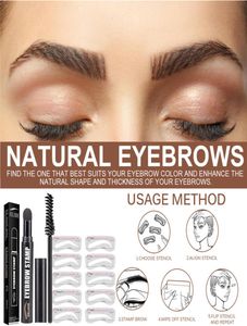 Brow Stamp With Stencil Kit Eyebrow Enhancers Brow Pen Set Lazy Easy Eyebrow Card Natural Waterproof9181293