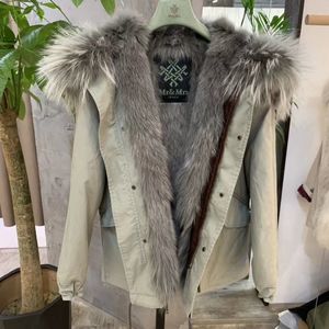 Women Fur Coats and Men Mr Mrs Fur Couple Parkas Fox Fur Liner Coat