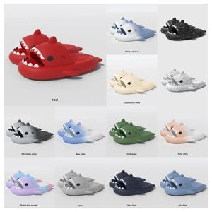 New designer woman sandal Summer Shark Slippers Men Couples Indoor Outdoor Shark Slides Thick Soled Shoes Sandals black blue Gradient Flip Flops