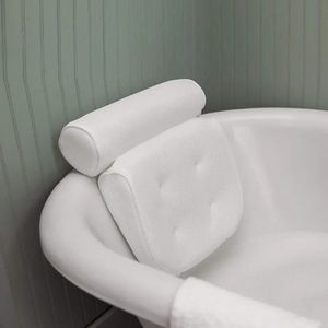 Дышащая 3D -сетчатая спа -ванная подушка с всасывающими чашками для поддержки шеи и задней