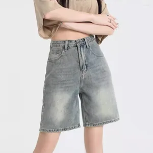 Frauen Shorts Frauen Sommer Denim Fashion American Retro waschen hohe Taille dünne lässige Vintage -Jeans