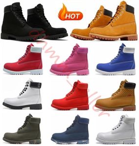 2023 Boots Men Men Womens Martin Luxury Ongury Boot Cowboy القمح الأصفر الأسود الأحمر أبيض الزيتون الجوارب أحذية منصة O7065781