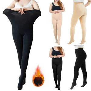 Damen -Leggings Einfacher Farbbußen -Strumpfhosen Eine Zeilendatei mit Fußversion 200g dünnem Fleece