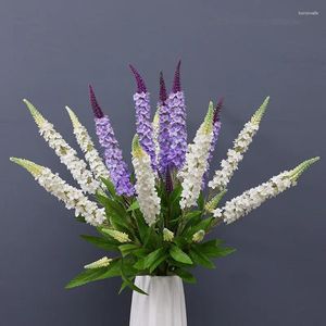 Kwiaty dekoracyjne sztuczny jedwabny kwiat delikatny lawendy gałąź gałąź stół domowy Flores na ślub DIY Biały Purple Pink Blue