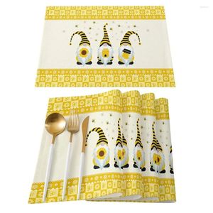 Tavolino tavolo ape set di tovagliette estive set di 4 decorazioni da pranzo in cucina per vacanze rustiche per decorazioni per la cena