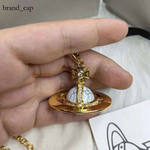 Designer Luxury Jewelry viviane westwood necklace Satellite viviane Empress Dowager Western Large Stereo Saturn Orb20mm Crystal Necklace Female Sweat 0dc