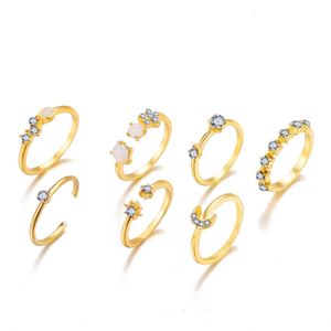 Han Zhishang Starlight Crescent Ring Set von kreativen und minimalistischen Legierungsgelenksringen s s