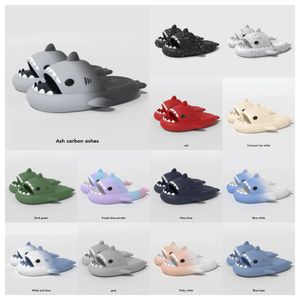 2024 New top designer woman sandal Summer Shark Slippers For Men Couples Indoor Outdoor Shark Slides Thick Soled Shoes Sandals Gradient Flip Flops