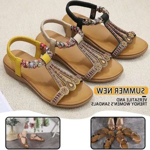 Sandals Fashion s Ethnic Style Pattern for Women Lightweight Non-slip Beach Shoes Party Daily Work Sandal Fahion ce6 Non-lip Shoe