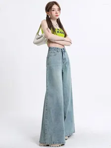 Женские джинсы вымыли винтажные стройные женщины с твердым цветом с высоким талией простые карманы на молнии базовые офисные леди осенние женские штаны Z154