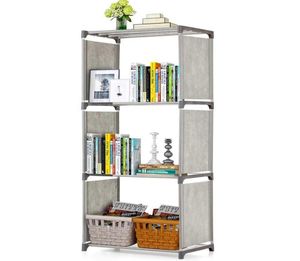 4 5 Layer Floor Stand Bookshelf Storage Shelf Nonwoven Fabrics Furniture Bookcase Book Shelves Storage Organizer Books Rack293u2478857