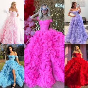 Shimmer Prom Dress Sparkle Embellished Off-shoulder Ruffled Ball Gown Quinceanera Pageant Winter Evening Gala Red Carpet Gown Special Occasion Sweet 15/16 Corset