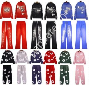 Designer masculino capuz designer moletons com capuz com capuz de capuz solto Hip Hop Mulher Tracksuit Sportwear Floral Make Pants S-X