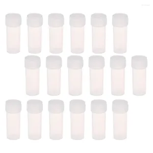 Storage Bottles 50 Pcs Vial Refillable Plastic Sample Dispenser With Screw Cap White Vials Containers Travel