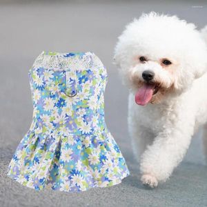 Dog Apparel Machine Washable Pet Dress With Fine Workmanship Fashionable Chest Strap Flower Decoration Season For Small