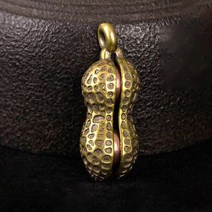 Brass Mini Peanut Bell Pendant Car Jewelry Pendant Keychain Pendant