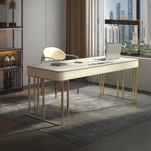 Italian Light Luxury Office Desk Slate Bedroom Household Computer Cosmetology Office Desk Bureau Meuble Working Equipment QF50OD