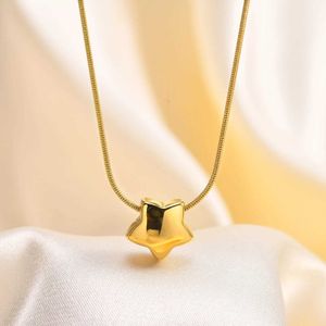 ペンダントネックレスステンレススチールネックレスハート/星の形フルライトヘビチェーンファッションペンダントシンプルなアクセサリーパーティーギフトQ240525