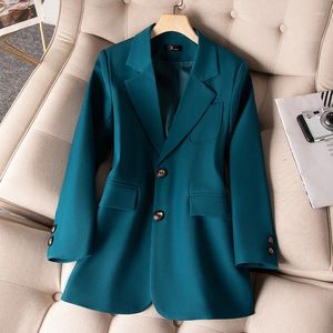 Women's Suits Blue Black Green Women Formal Blazer Coat Female Long Sleeve Single Breasted Jacket Office Ladies Work Wear Blazers Outerwear
